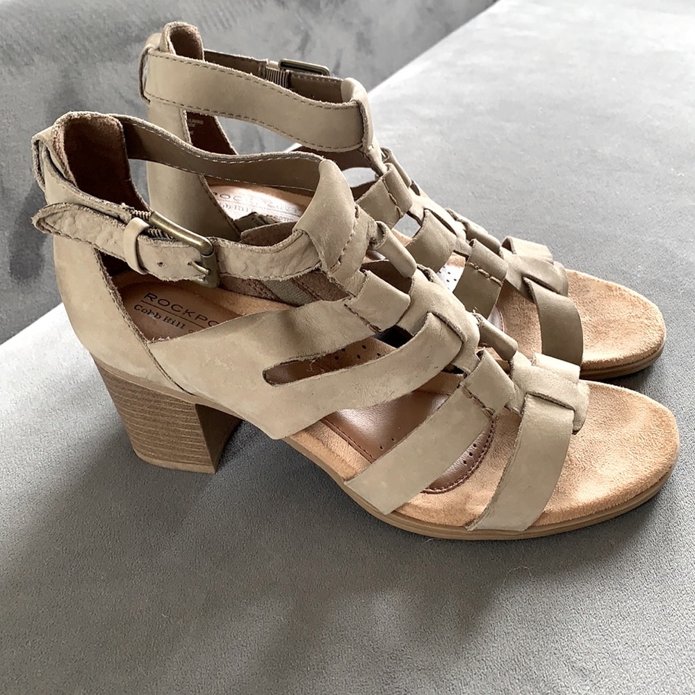 Rockport gray suede sandals, size 7
